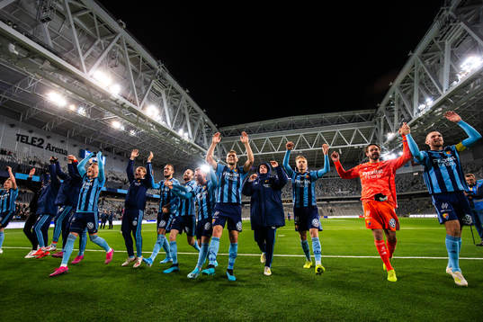 Djurgårdens spelare jublar