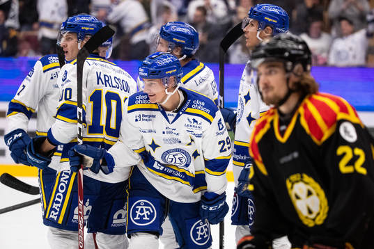 Leksands David Rundqvist och Martin Karlsson jublar