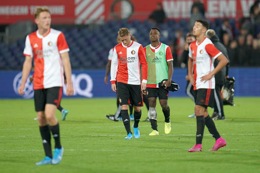  ROTTERDAM - Feyenoord - AZ , Football , Eredivisie , Stadium Feijenoord de Kuip , 26-09-2019 , season 2019/2020 , Feyenoord player Sam Larsson disappointed after the 0-3 lose