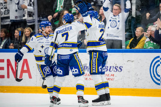 Leksands Sebastian Wännström jublar