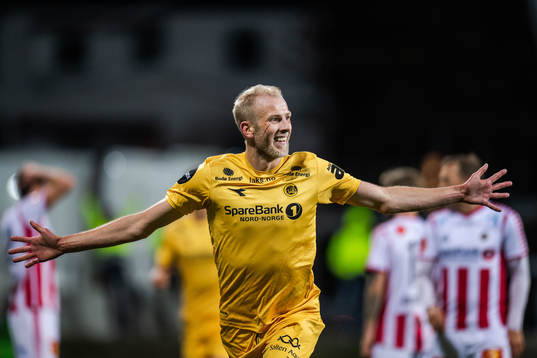 Vegard Leikvoll Moberg of Bodø/Glimt celebrates after 3-0