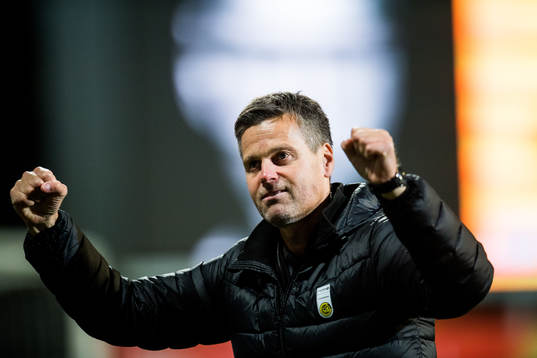 Kjetil Knutsen, head coach of Bodø/Glimt, celebrates