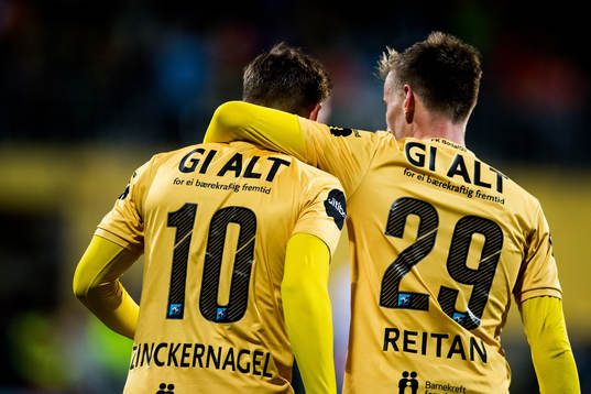 Philip Zinckernagel and Erlend Dahl Reitan celebrate