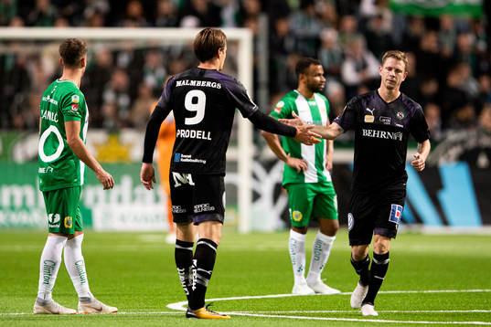 Örebros Viktor Prodell jublar med Johan Bertilsson