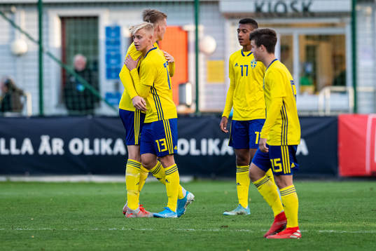 Sveriges spelare jublar