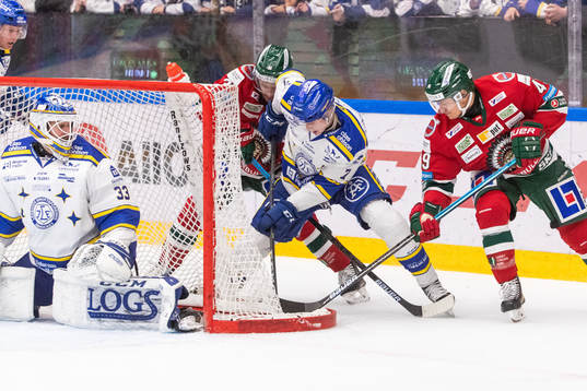 Leksands målvakt Axel Brage och Lucas Nordsäter
