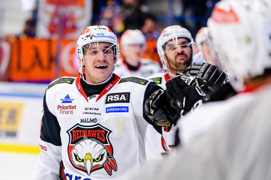 Malmö Redhawks Jesper Jensen Aabo jublar