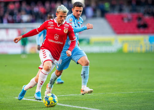 Kalmars Jesper Manns och AFC Eskilstunas Kadir Hodzic