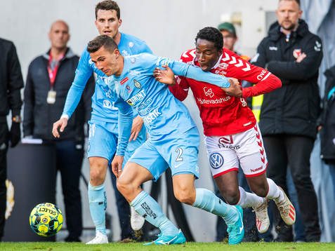 Kalmars York Rafael och AFC Eskilstunas Adnan Kojic