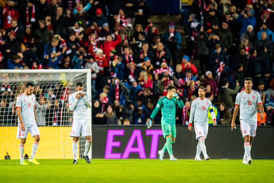 Sergio Busquets, Raul Albiol, goalkeeper Kepa Arrizabalaga,