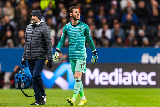 Goalkeeper David de Gea of Spain is substituted