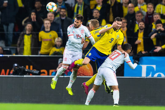 Juan Bernat and Thiago Alcantara of Spain against Sebastian