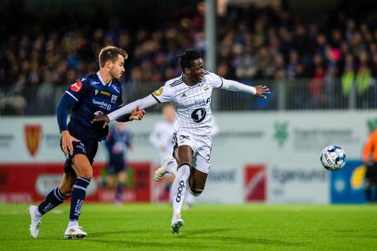 Christoffer Aasbak of Kristiansund and Babajide David