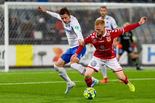 IFK Norrköpings Simon Thern och Kalmars Samuel Adrian i