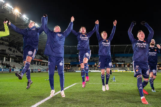 Djurgårdens spelare jublar