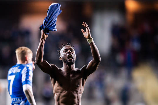 Djurgårdens Mohamed Buya Turay jublar