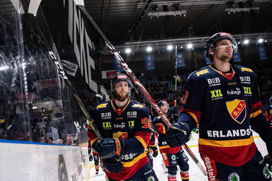 Djurgårdens Robin Norell och Anton Hedman jublar