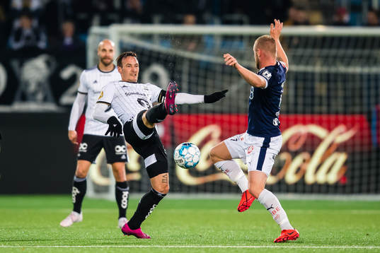 Mike Lindemann Jensen of Rosenborg and Herman Sørby Stengel of Strømsgodset