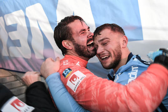 Djurgårdens målvakt Tommi Vaiho och Jesper Karlström