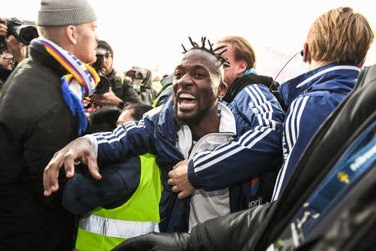 Djurgårdens Mohamed Buya Turay jublar