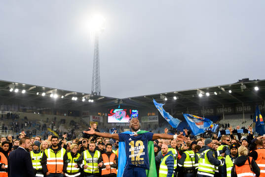 Djurgårdens Mohamed Buya Turay jublar