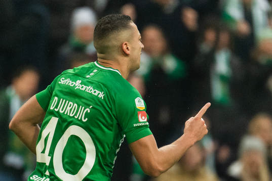 Hammarbys Nikola Djurdjic jublar efter 2-1