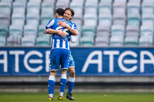 IFK Göteborgs Giorgi Kharaishvili och Lasse Vibe  jublar