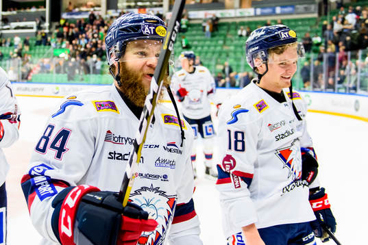 Linköpings Jimmy Andersson och Axel Ottosson jublar