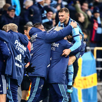 Djurgårdens Jesper Karlström jublar