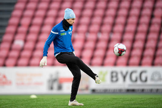 Adrian Berntsen of Sandnes Ulf ahead of the OBOS-ligaen football match between Kongsvinger and Sandnes Ulf on November 2, 2019 in Kongsvinger.