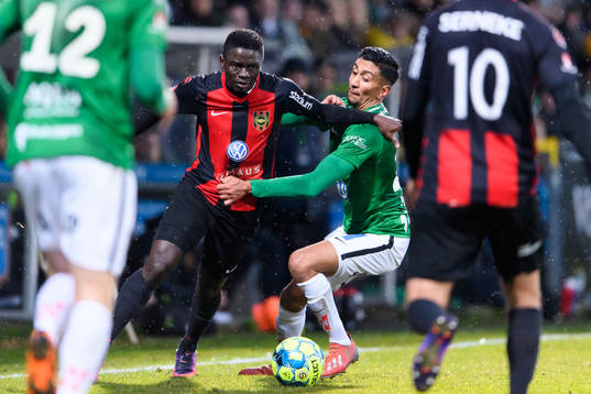 Brommapojkarnas Eric Johana Omondi och Jönköpings Amir