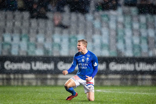 Trelleborgs Niklas Bröndsted Vesterlund jublar