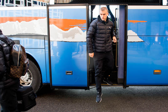 Felix Beijmo of Malmö FF arrives at their hotel