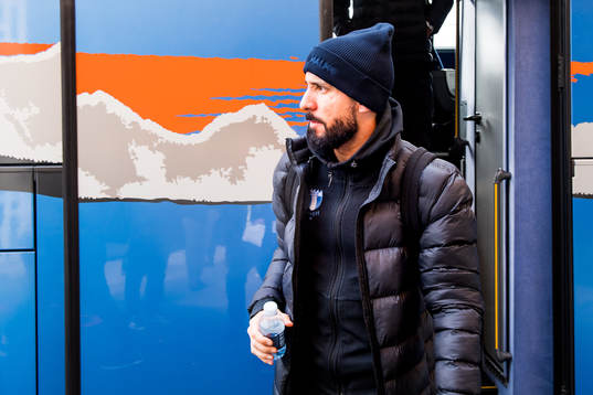 Guillermo Molins of Malmö FF arrives at their hotel