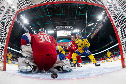 Mikael Wikstrand #6, SWE score 2-3, Igor Bobkov #30, RUS