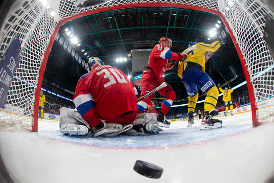 Mikael Wikstrand #6, SWE score 2-3, Igor Bobkov #30, RUS