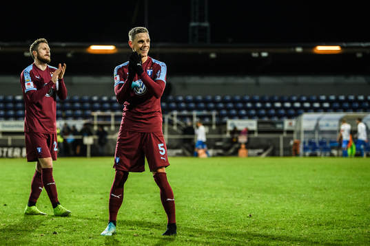 Malmö FFs Lasse Nielsen och Sören Rieks jublar