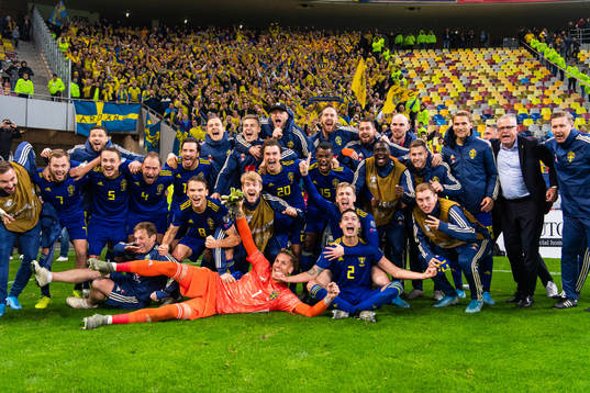 The Swedish team celebrates