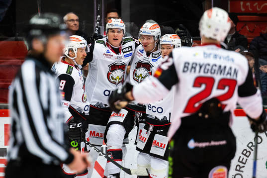 Malmö Redhawks Fredrik Händemark jublar med lagkamrater