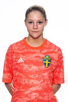 Oliwia Dahlin i F15-landslaget poserar för porträtt den 16 november 2019 i Stockholm.