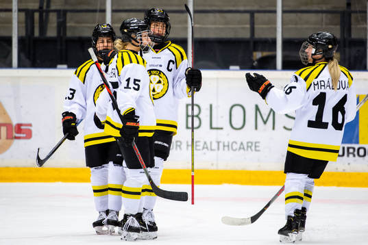 Brynäs Michela Cava, Lara Stalder, Erika Grahm och