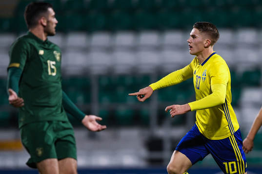 19 November 2019; Viktor Gyokeres of Sweden celebrates