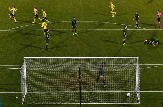 19 November 2019; Viktor Gyokeres of Sweden celebrates