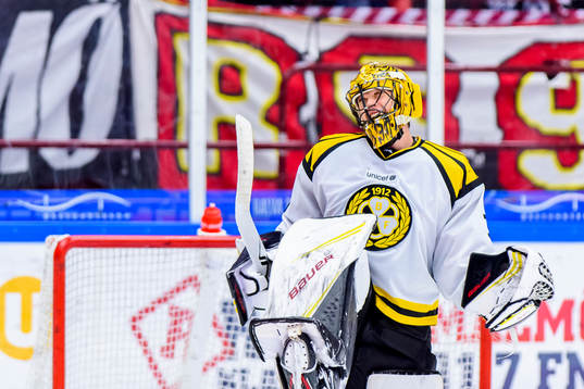 Brynäs målvakt Samuel Ersson jublar