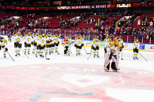 Brynäs målvakt Samuel Ersson jublar