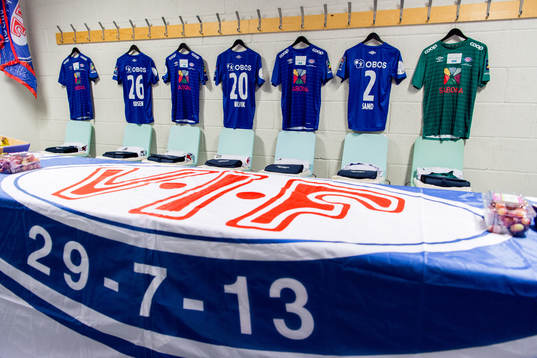 The shirts of Rikke Marie Madsen, Marie Dølvik Markussen and Svanhild Sand of Vålerenga in the dressing room ahead of the women’s cup final between LSK Kvinner and Vålerenga on November 23, 2019 in Fornebu.