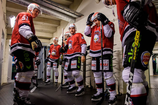 Malmö Redhawks Niklas Arell, Jesper Jensen Aabo och Emil