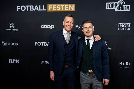 Michael Karlsen and Erik Tønne of Ranheim arrive