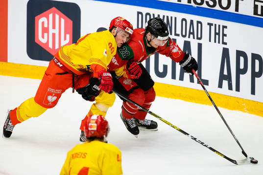 Janis Moser of Biel-Bienne and Johan Sundström of Frölunda