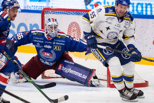 Oskarshamns målvakt Tex Williamsson och Leksands Jonas